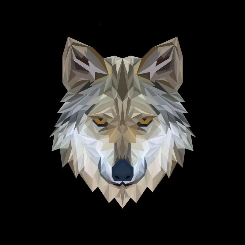 Wolf Face Polygon 3D