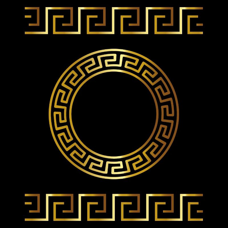 Sparta Greek Pattern Symbols Tribal Statue