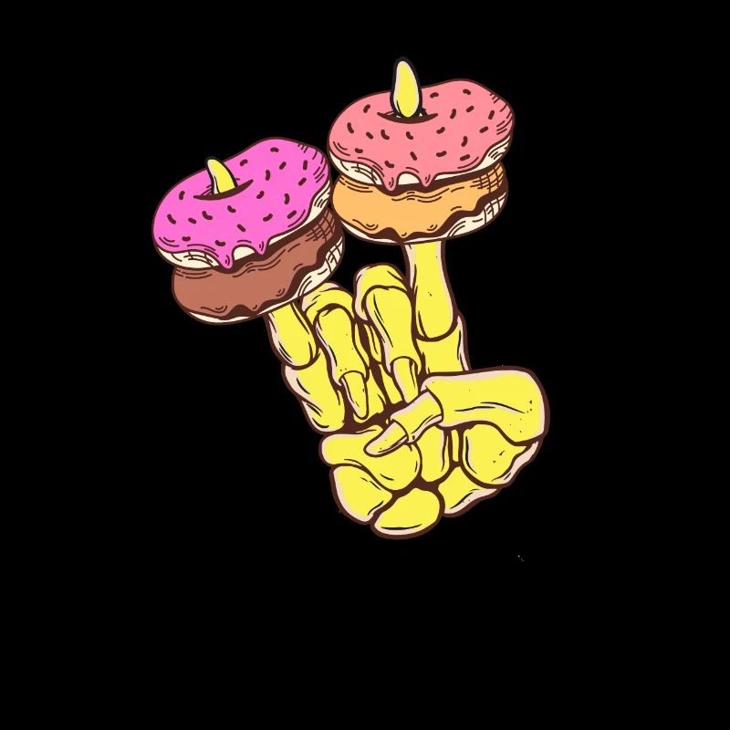 Skeletthand Mit Donat