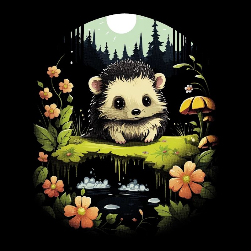 Kawaii Landschaft Tier Igel