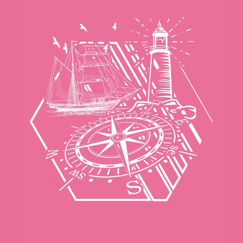 Maritim Leuchtturm Kompass Segelschiff Retro