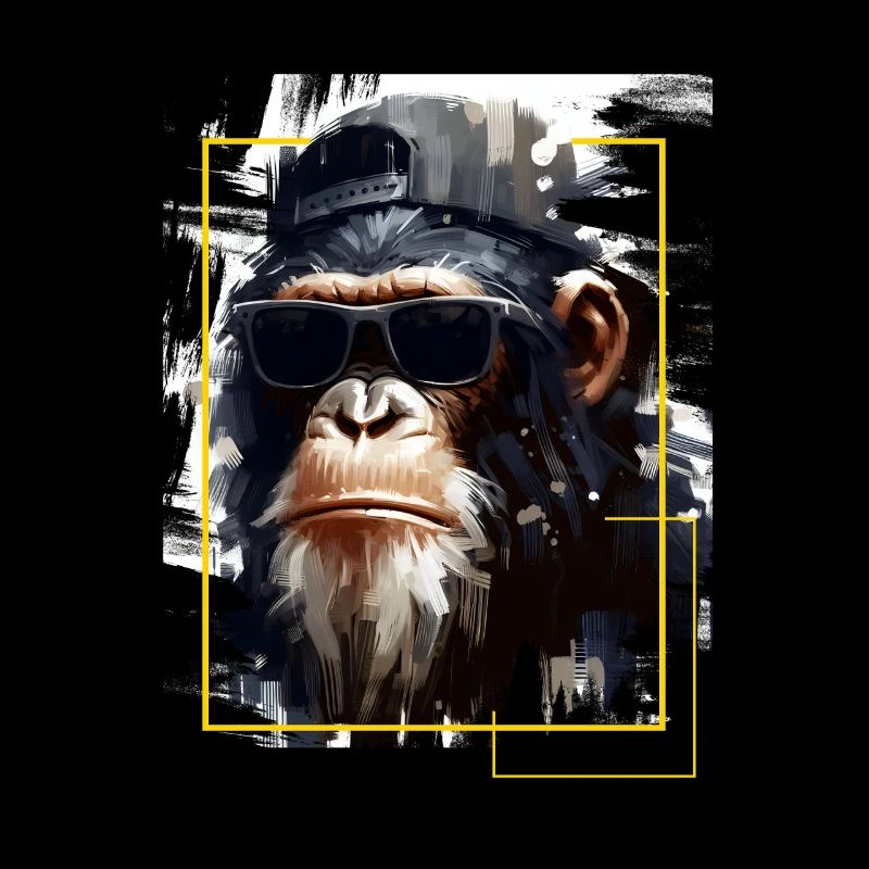 Affe Sonnenbrille - Tiermotiv Kunst Tier Affe
