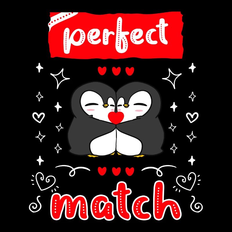 Perfect Match! Pinguin Liebe Valentinstag