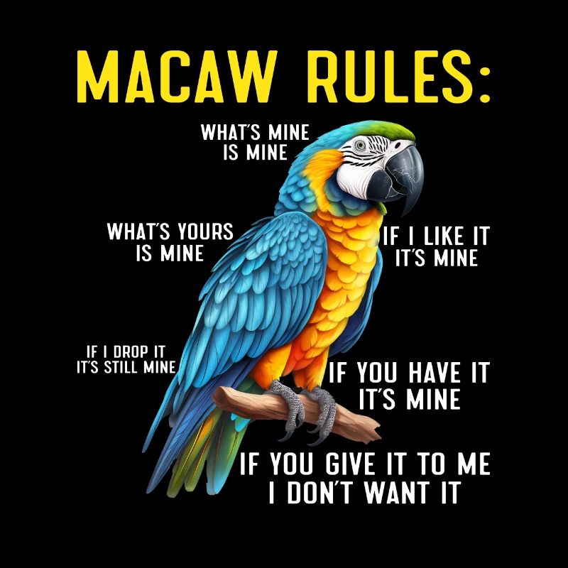 Macaw Rules Macaw Parrot Keeper Bird Friend