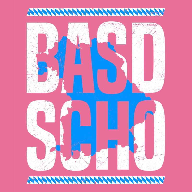 Basd Scho Boarisch Bavaria Flag Bavière Blanc Bleu