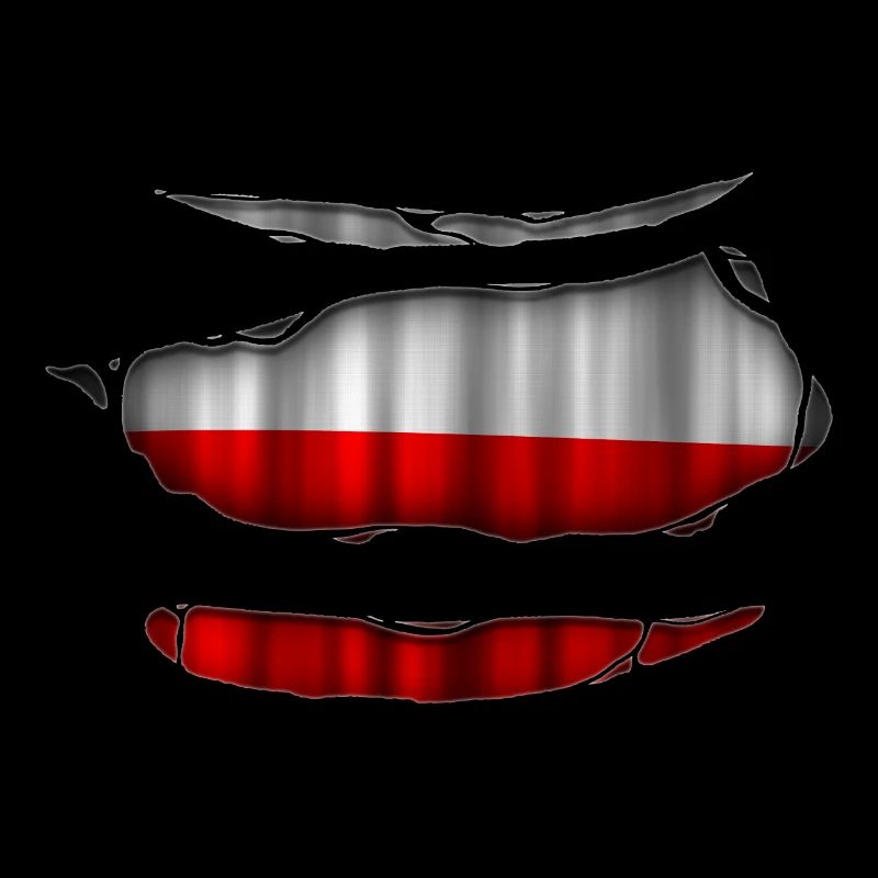 Polen Flagge Aufgerissen 017