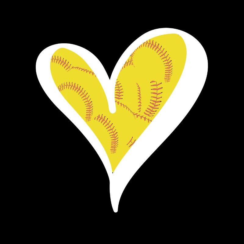 Herz Softball Shirt Geschenk