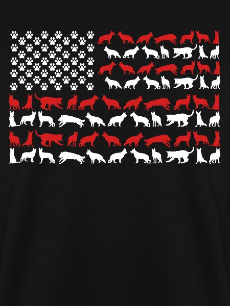 German Shepherd US FLAG