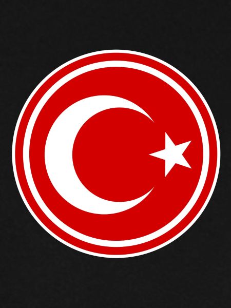 Türkei Flagge rund