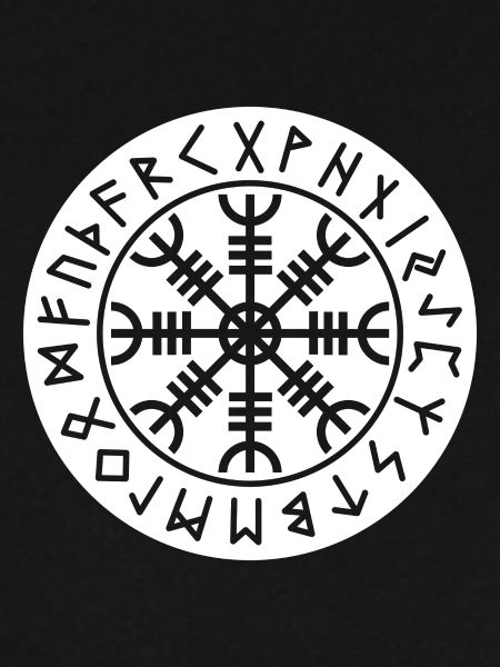 Aegishjálmur-Siegel: Wikinger-Amulett – Weiß