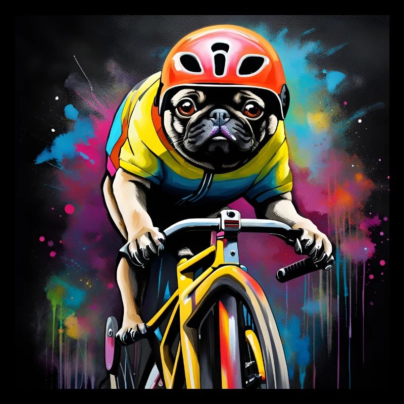 Mops Sport Rennradfahrer