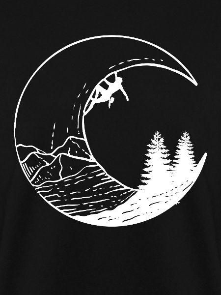 Mond und Bergsteiger