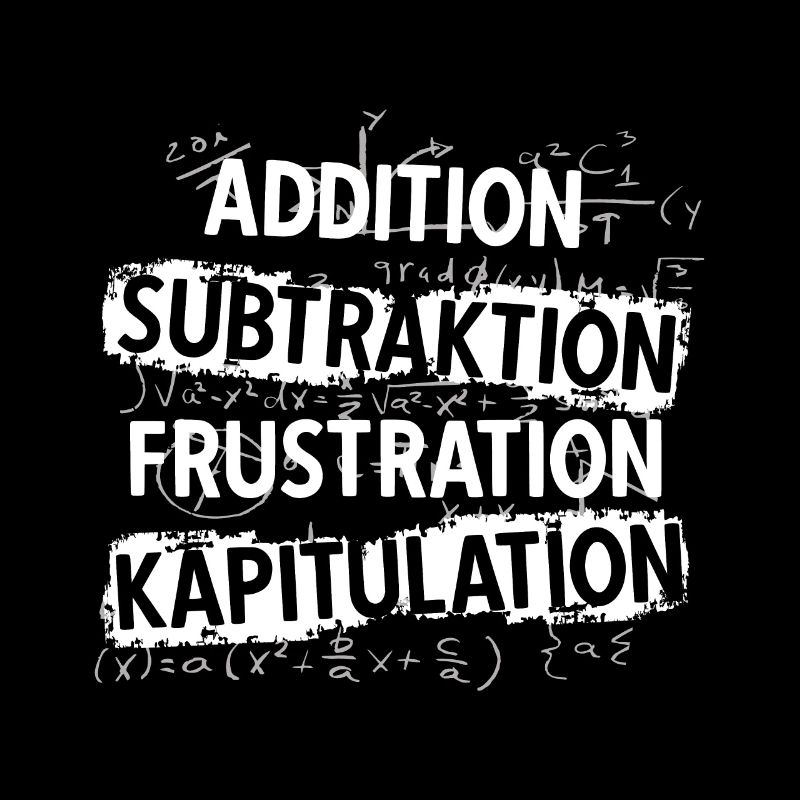 Addition Subtraktion Frustration Kapitulation