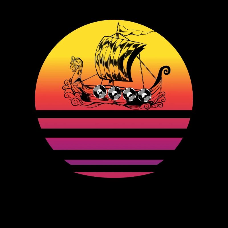 Wikinger Schiff Vintage Retro Langschiff