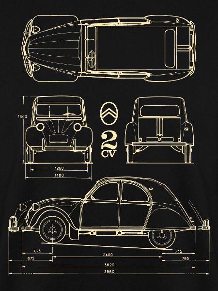 Citroën 2CV Duck Blueprint