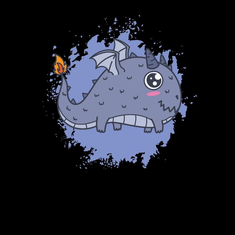 Brûlures épaisses de la queue de dragon kawaii