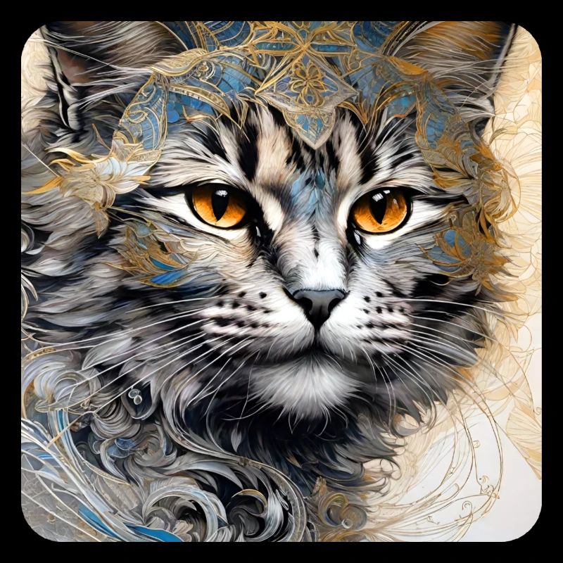 Coole Katze im floralen Style