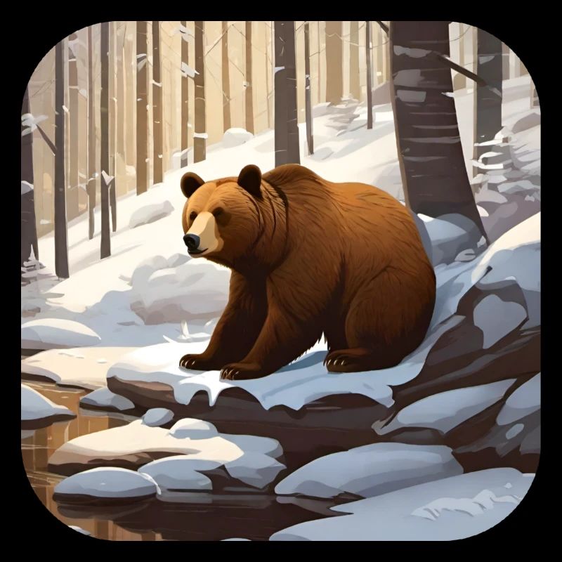 Bär im Winterwald