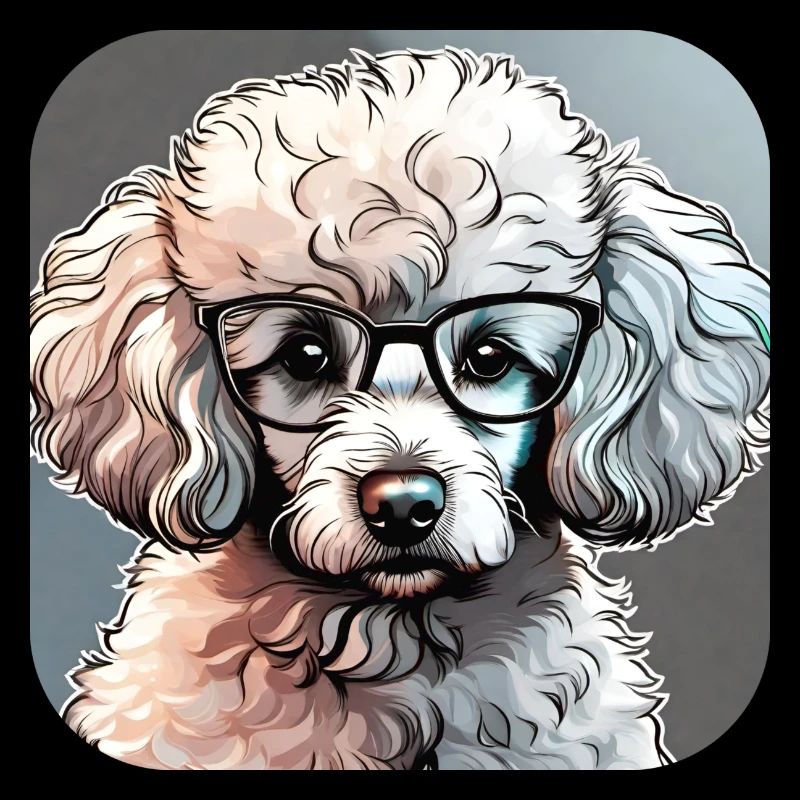 Caniche jouet mignon avec des lunettes I