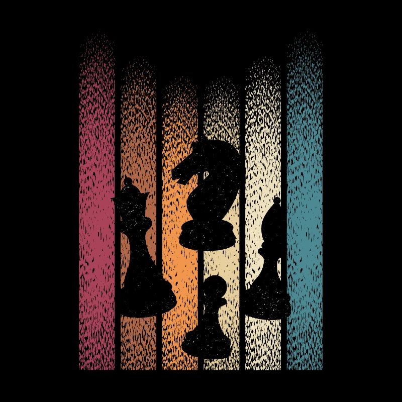 Retro Schachfiguren Schachspieler