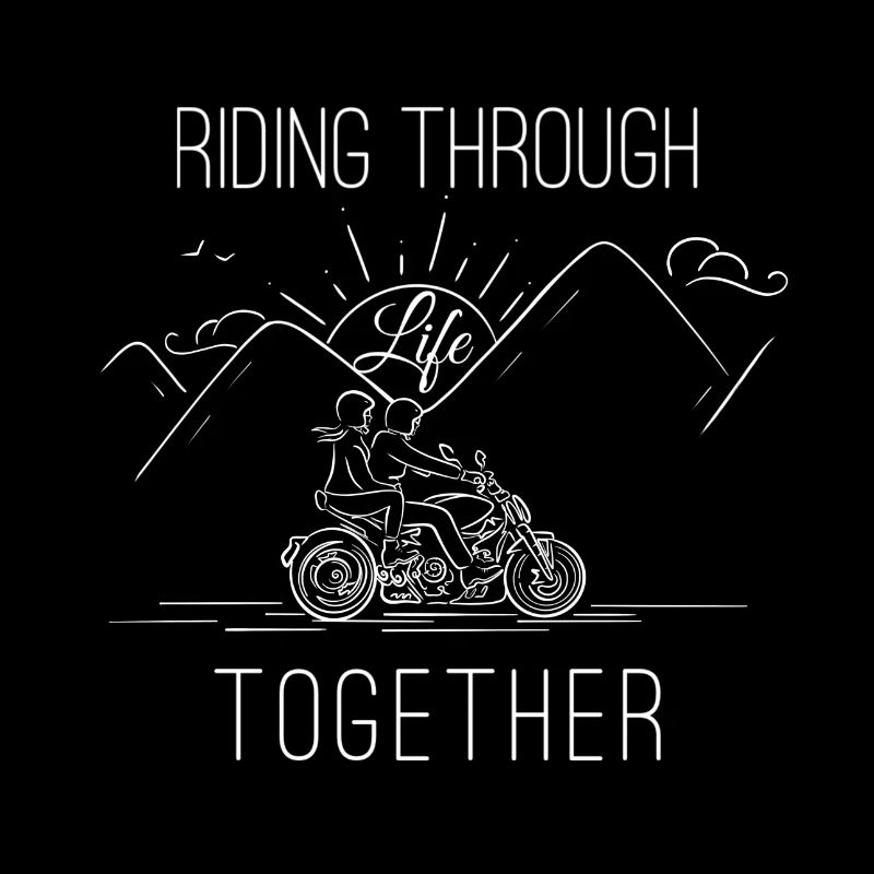 Motards couple en blanc