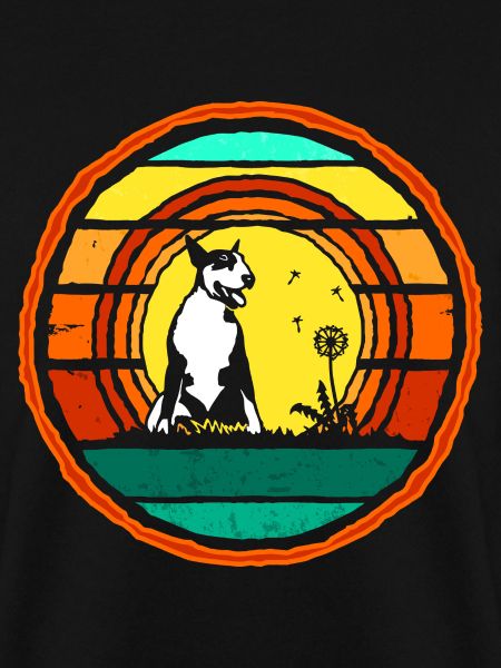 Bullterrier sunset rund