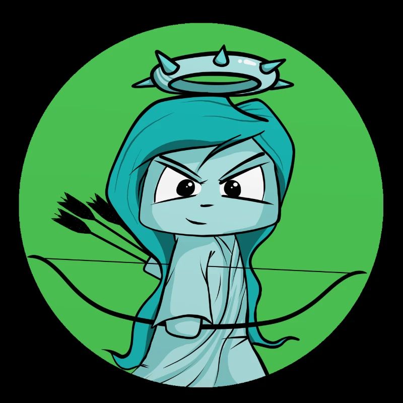 douce statue de la Liberté, archer, tir à l’arc