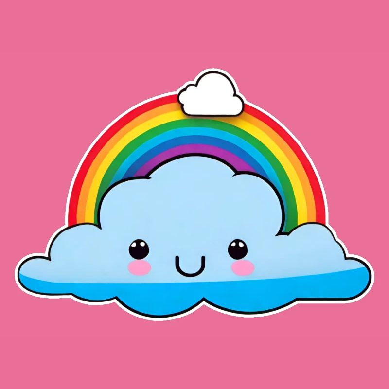 Cute cloud with rainbow