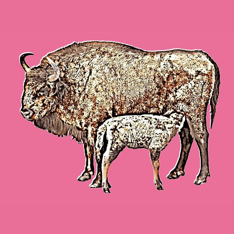 Bison mit Kalb