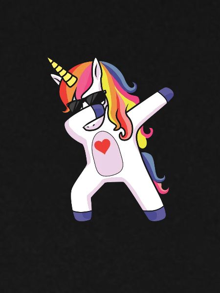 Dabbing Einhorn Sonnenbrille & Herz