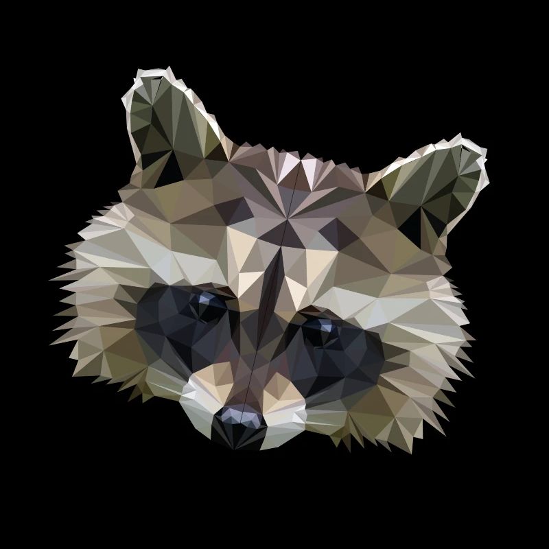 Stylischer Polygon Waschbär