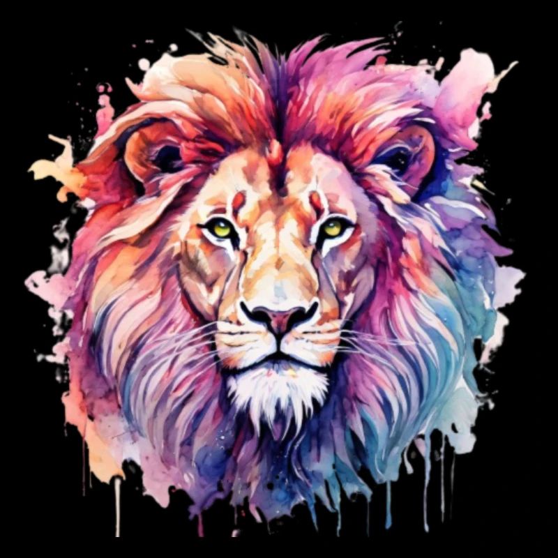 Löwe in Aquarell
