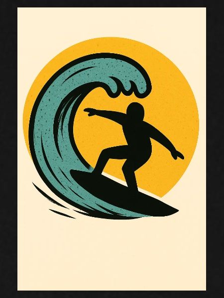 Surfer im Sonnenuntergang