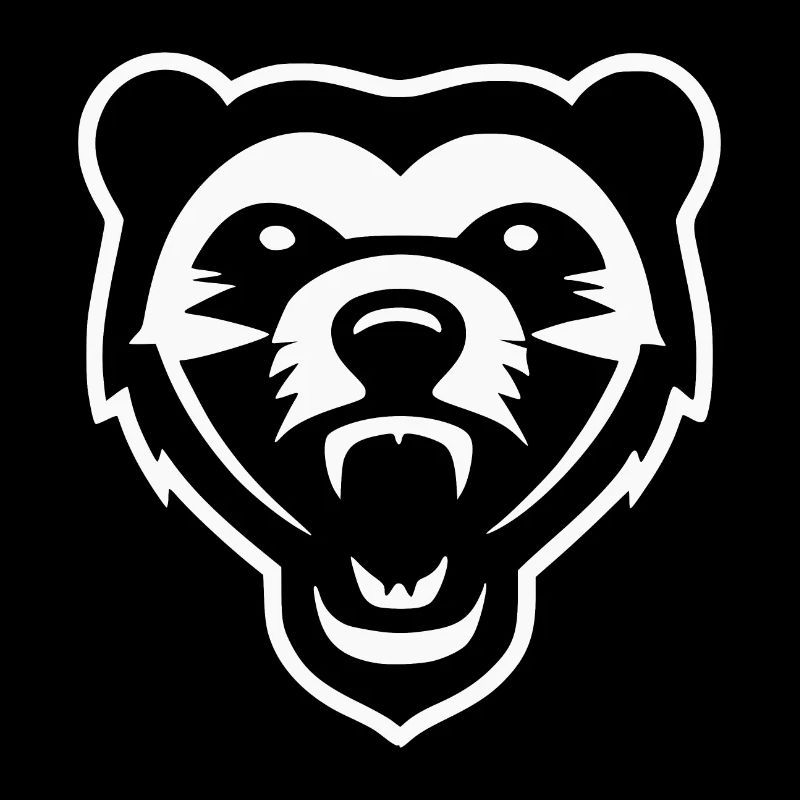Wilder Honigdachs Kopf Cooles Wildtier Logo Design