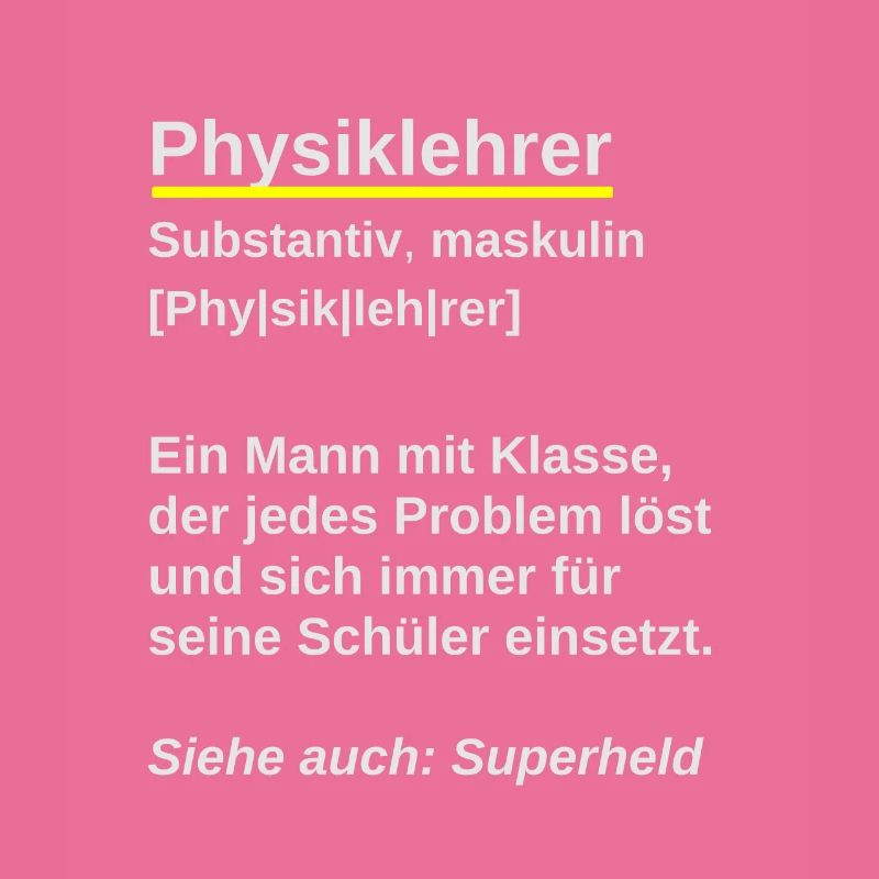 Mann mit Klasse Wörterbuch Physiklehrer