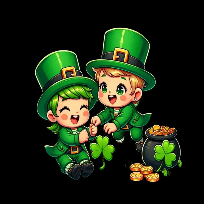 Verspieltes Leprechaun (Irischer Kobold)-Duo