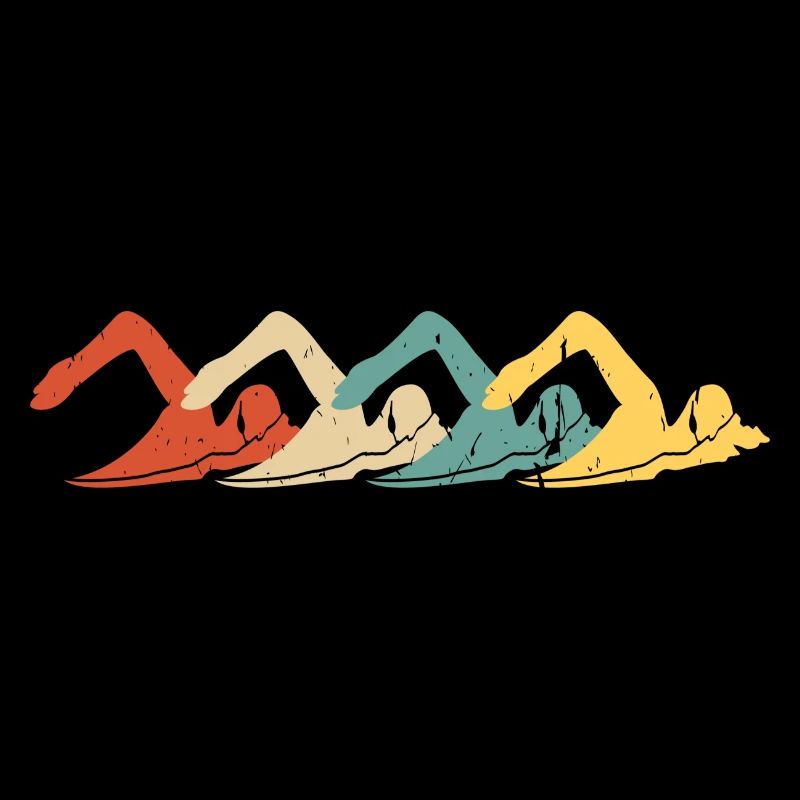 Schwimm Team Retro Schwimmen