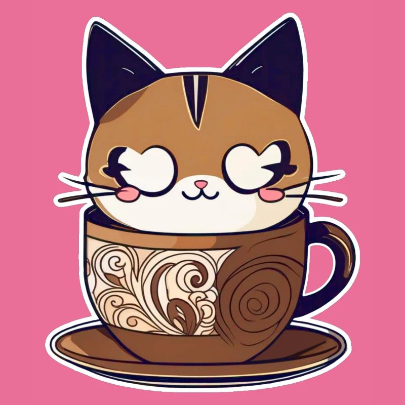 Chat de café mignon