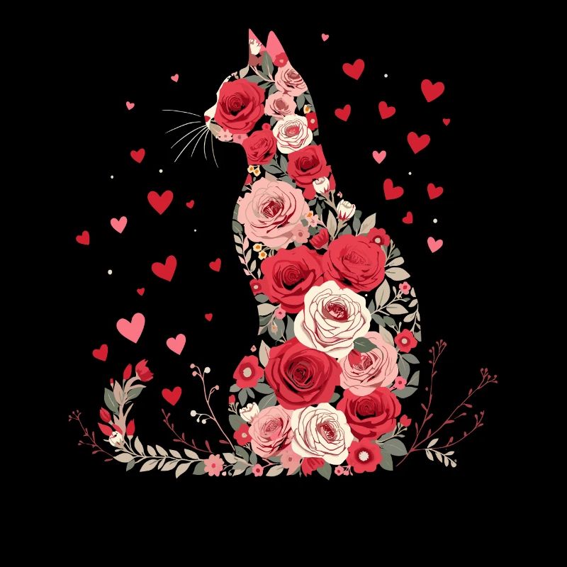 Fleurs chat pour les propriétaires de chats et la Saint-Valentin