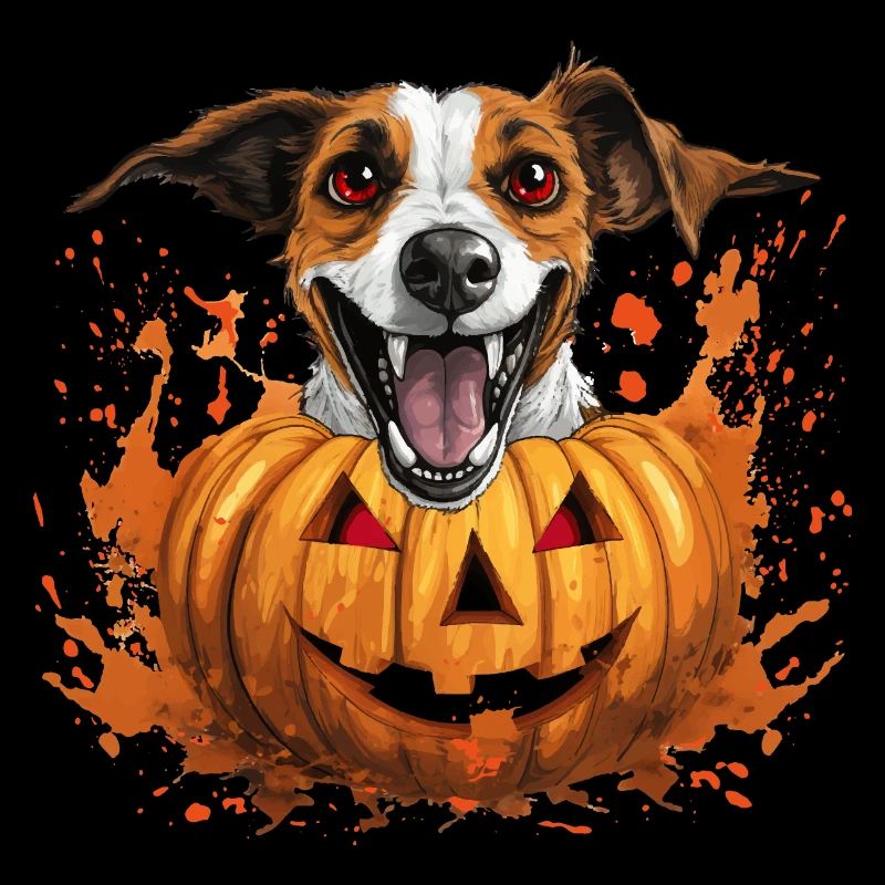 Halloween Jack Russel citrouille chien