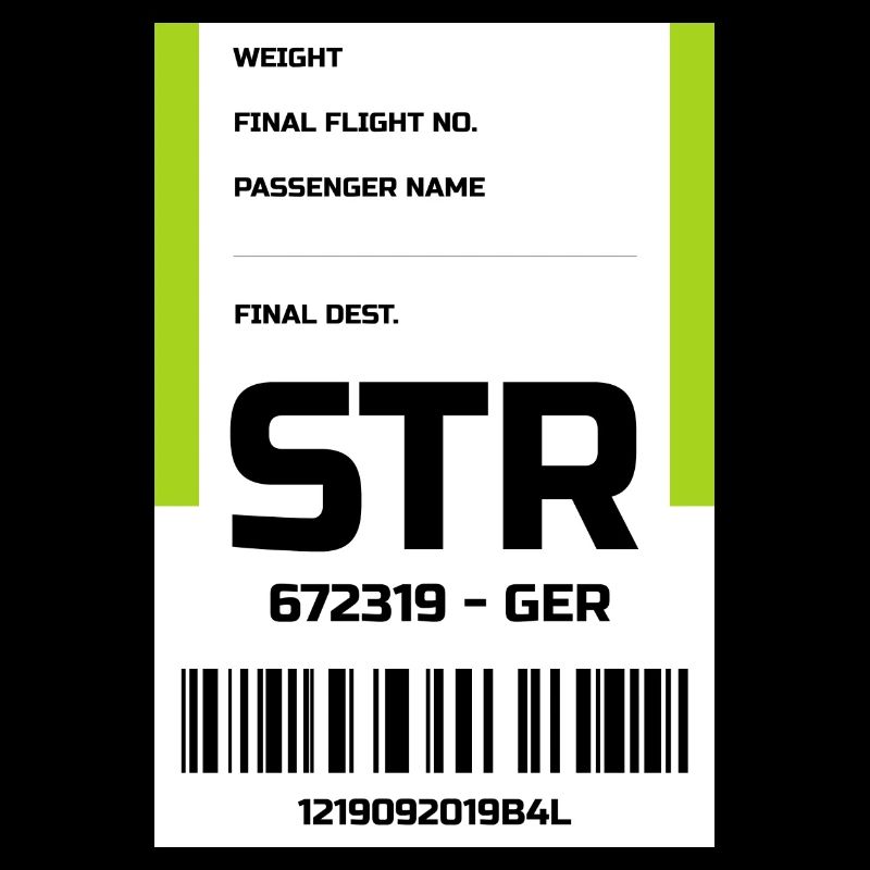Flughafen Reise Etikett Aufkleber Stuttgart STR