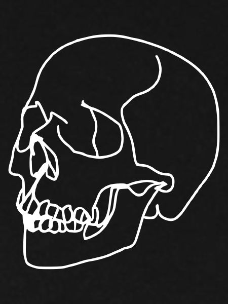 Skull Oneline white