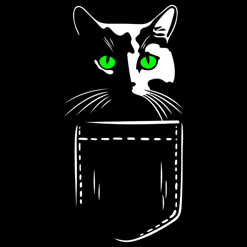 Look chat dans une poche - poche poitrine