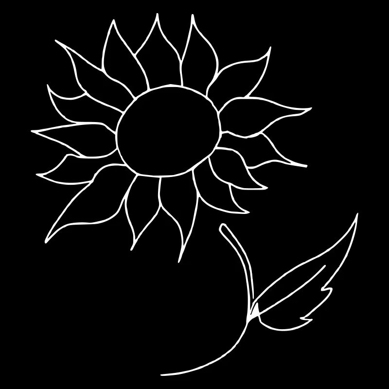 Sonnenblume Oneline Weiß