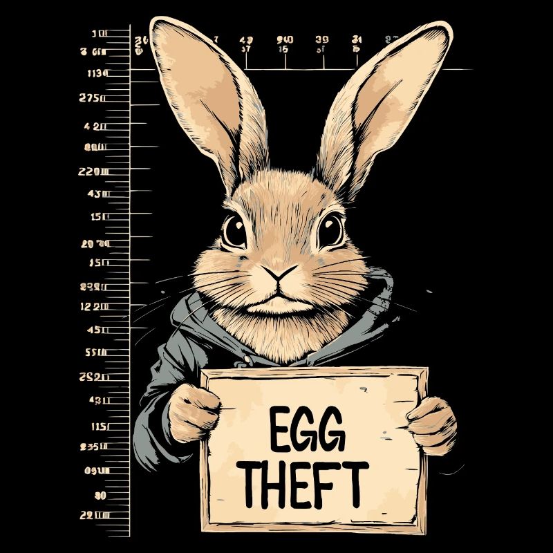 Bunny Egg Thief Easter Bunny Mugshot Police Photo Easter