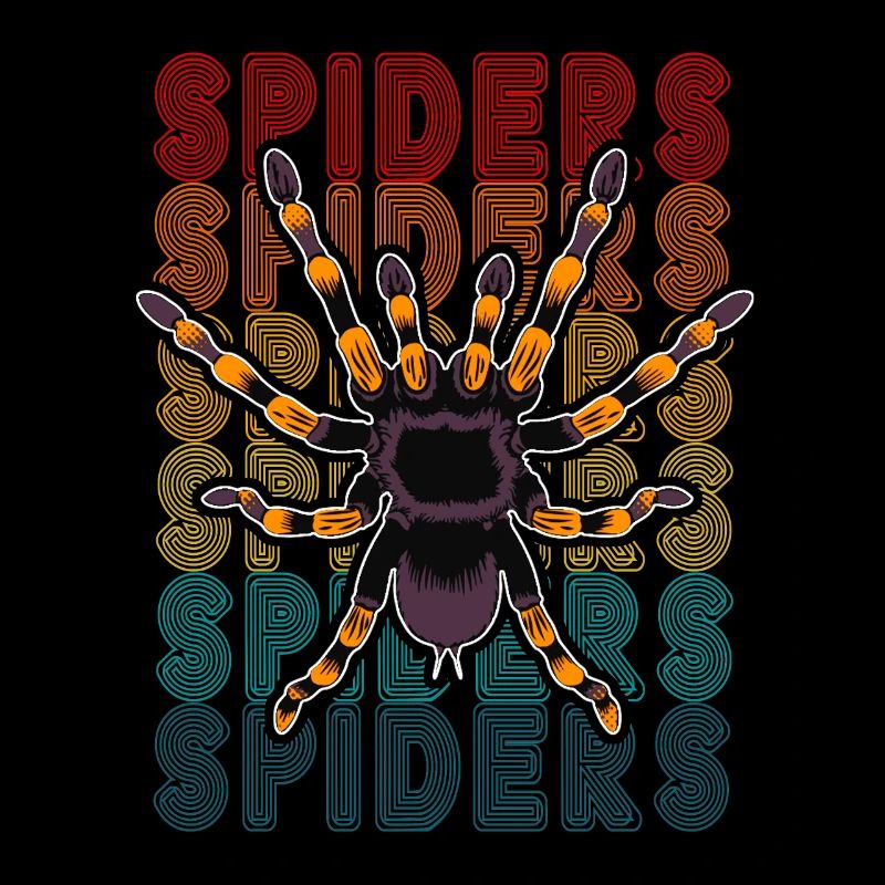 Retro Spider Propriétaire Tarantula 80's Texte