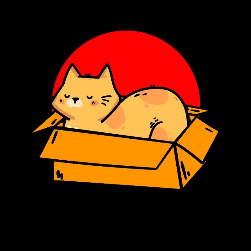 Cat In Box Retro Cute Cat Lover Funny