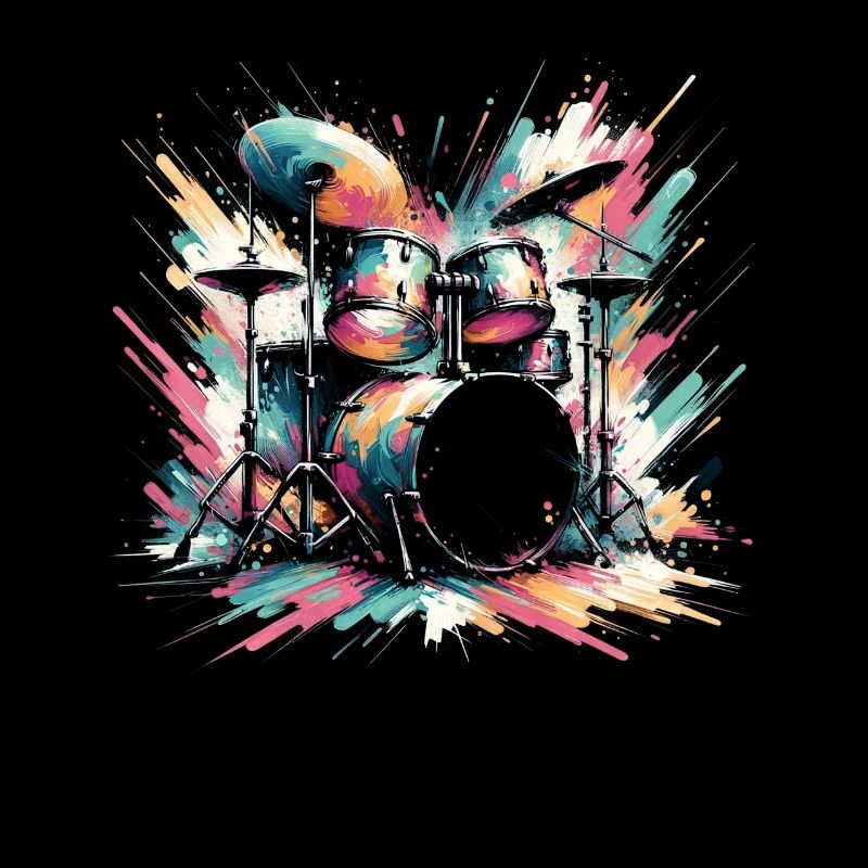 Buntes Abstraktes Drum Set Drummer Drumming