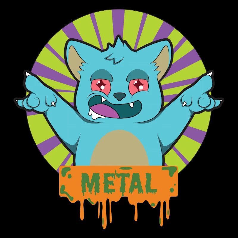 METAL Rock Musik Katze