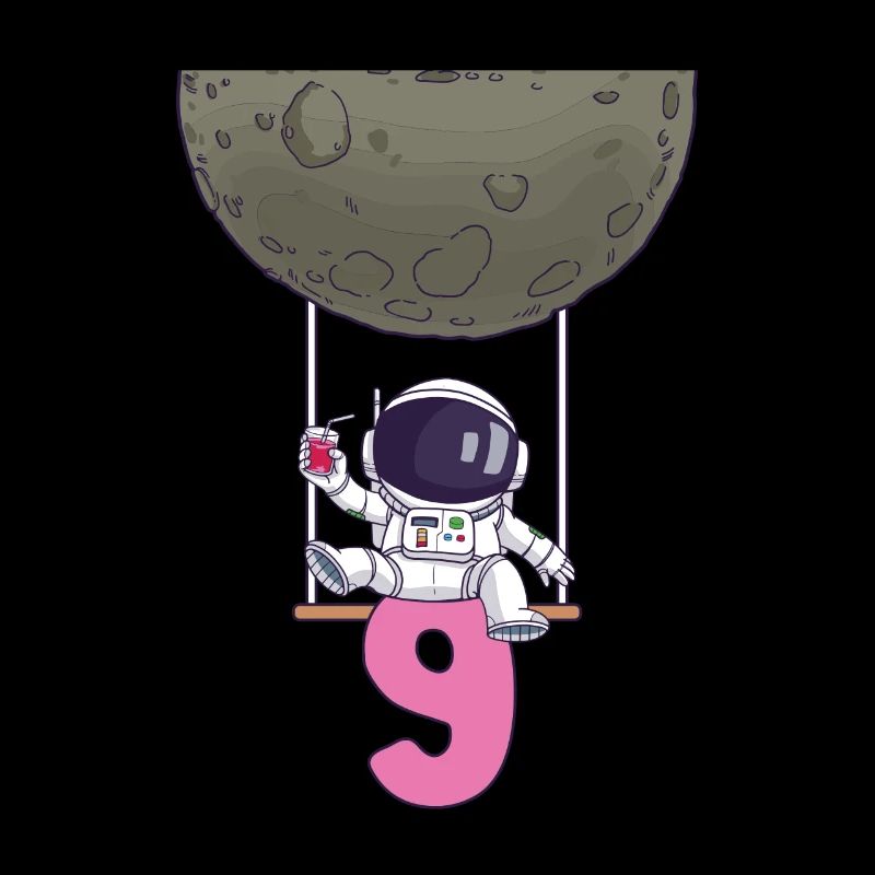 9ème anniversaire Astronaute 9 ans Galaxie spatiale
